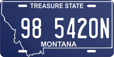 MT license plate 985420N