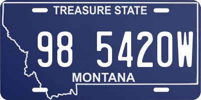 MT license plate 985420W