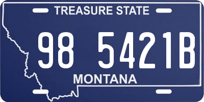 MT license plate 985421B