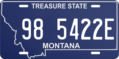 MT license plate 985422E