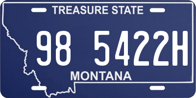 MT license plate 985422H