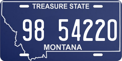 MT license plate 985422O