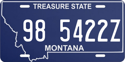 MT license plate 985422Z