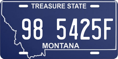 MT license plate 985425F