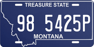 MT license plate 985425P