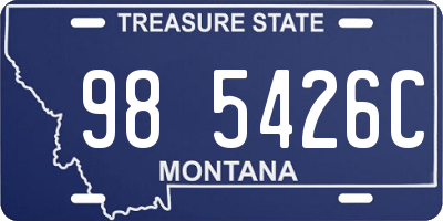 MT license plate 985426C