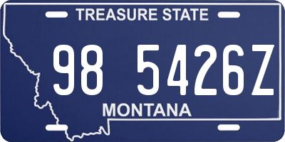 MT license plate 985426Z