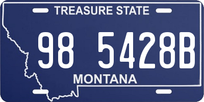 MT license plate 985428B