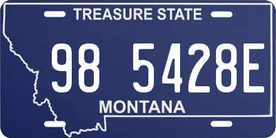 MT license plate 985428E