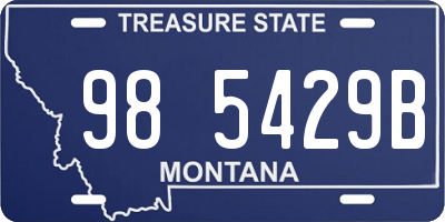 MT license plate 985429B