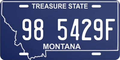 MT license plate 985429F