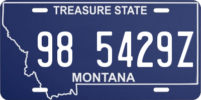 MT license plate 985429Z