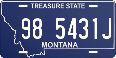 MT license plate 985431J