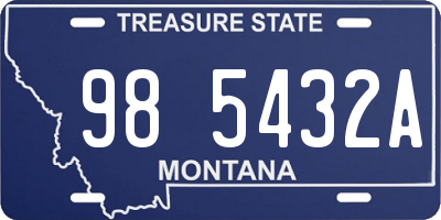 MT license plate 985432A