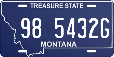 MT license plate 985432G