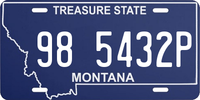 MT license plate 985432P