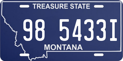 MT license plate 985433I