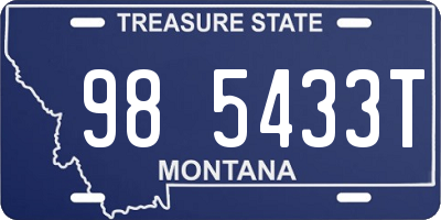 MT license plate 985433T