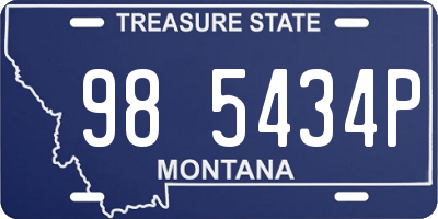 MT license plate 985434P