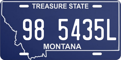 MT license plate 985435L