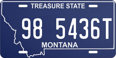 MT license plate 985436T