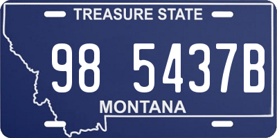 MT license plate 985437B