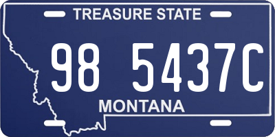 MT license plate 985437C
