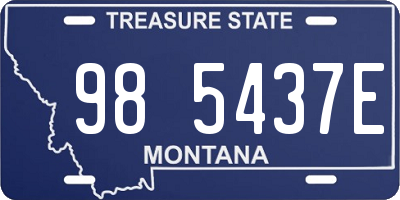 MT license plate 985437E