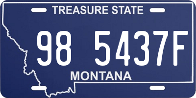 MT license plate 985437F