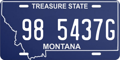 MT license plate 985437G