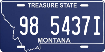 MT license plate 985437I