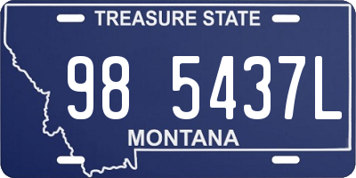 MT license plate 985437L