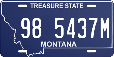 MT license plate 985437M