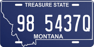 MT license plate 985437Q