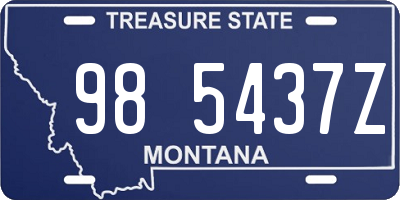 MT license plate 985437Z