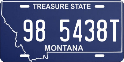 MT license plate 985438T