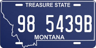 MT license plate 985439B