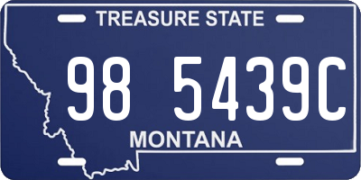 MT license plate 985439C