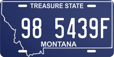 MT license plate 985439F