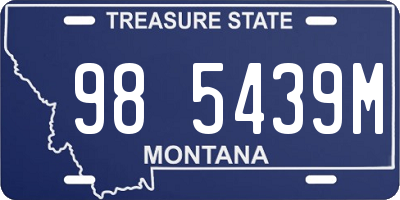 MT license plate 985439M
