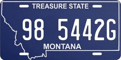 MT license plate 985442G