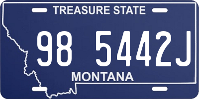 MT license plate 985442J
