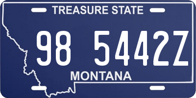 MT license plate 985442Z