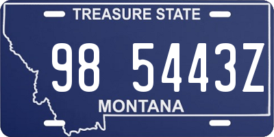 MT license plate 985443Z