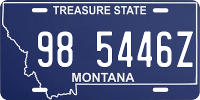 MT license plate 985446Z