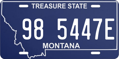 MT license plate 985447E