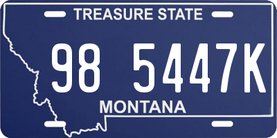 MT license plate 985447K