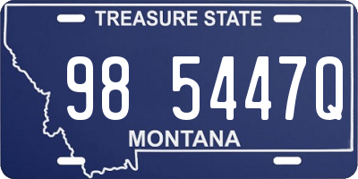 MT license plate 985447Q