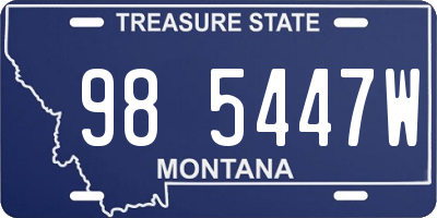 MT license plate 985447W