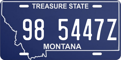 MT license plate 985447Z